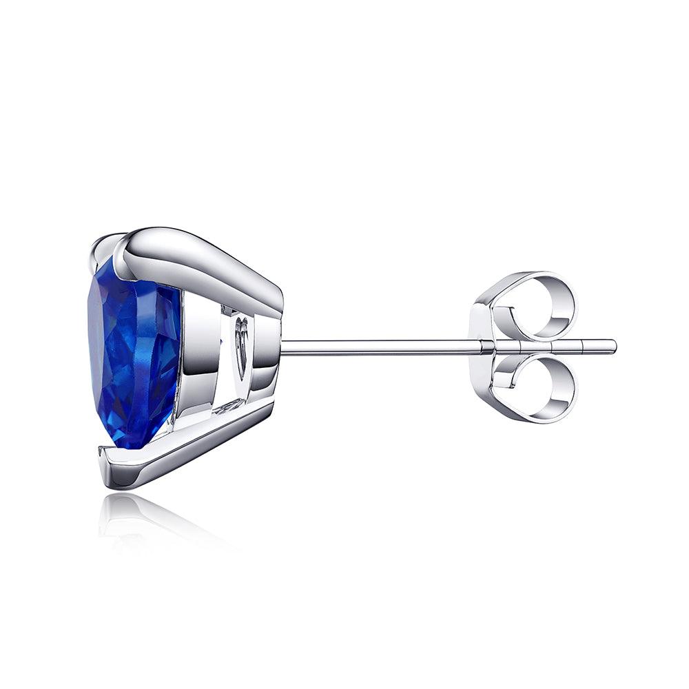 1 CT Heart Shaped Birthstone Stud Earrings - Genuine Gemstone Jewelry for Women, Perfect Gift for Anniversary, Valentine's Day & Mother's Day - Elegant Everyday Wear & Special Occasions