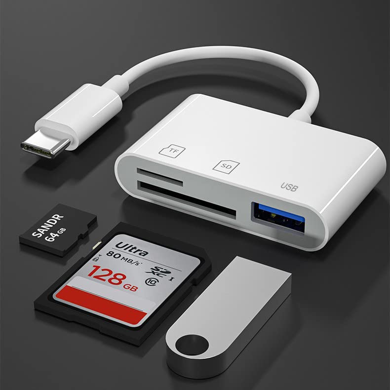 USB-C Card Reader - Micro SD/SDXC/SDHC OTG Adapter for Galaxy, Huawei, MacBook - Fast Data Transfer