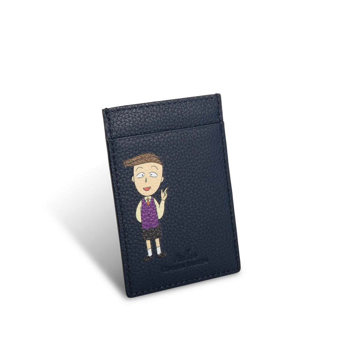 Samuel Ashley x Chibi Maruko Chan Genuine Leather Wallet Card Holder - Slim RFID Blocking Minimalist Design for Everyday Carry, Travel & Gift Giving