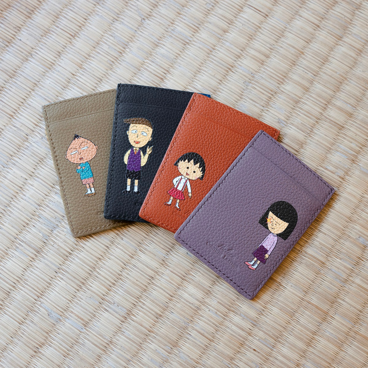 Samuel Ashley x Chibi Maruko Chan Genuine Leather Wallet Card Holder - Slim RFID Blocking Minimalist Design for Everyday Carry, Travel & Gift Giving