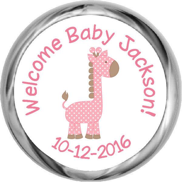 Giraffe Girl Hershey Kisses Shower Sticker - Waterproof Bathroom Decals for Girls, Cute Vinyl Wall Art for Nursery & Kids Room Decor - Perfect for Baby Showers, Birthday Parties & Home Decor