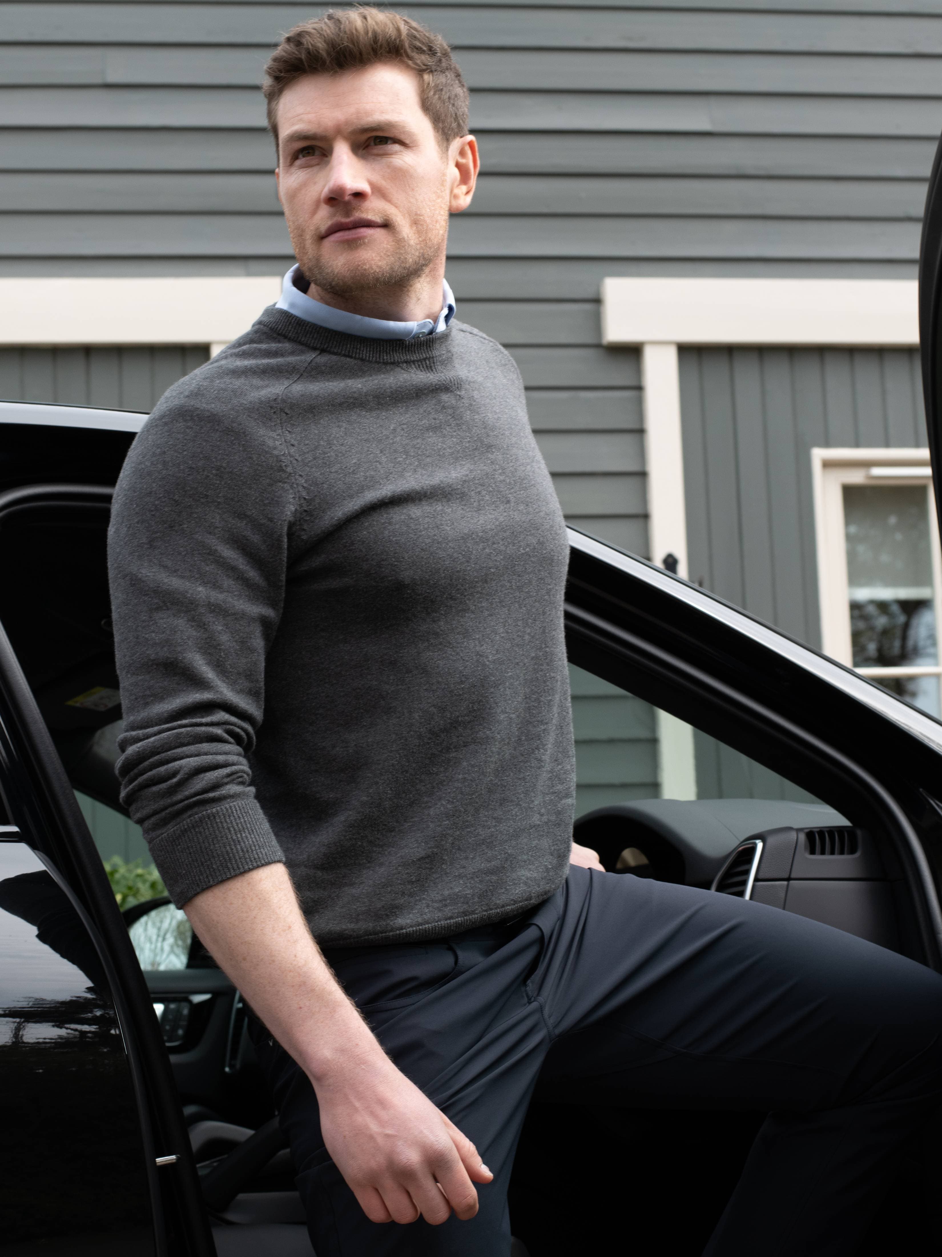 Premium Men's Crew Neck Golf Sweater - Breathable & Comfortable Knit Pullover for Golfing, Casual Wear & Outdoor Activities