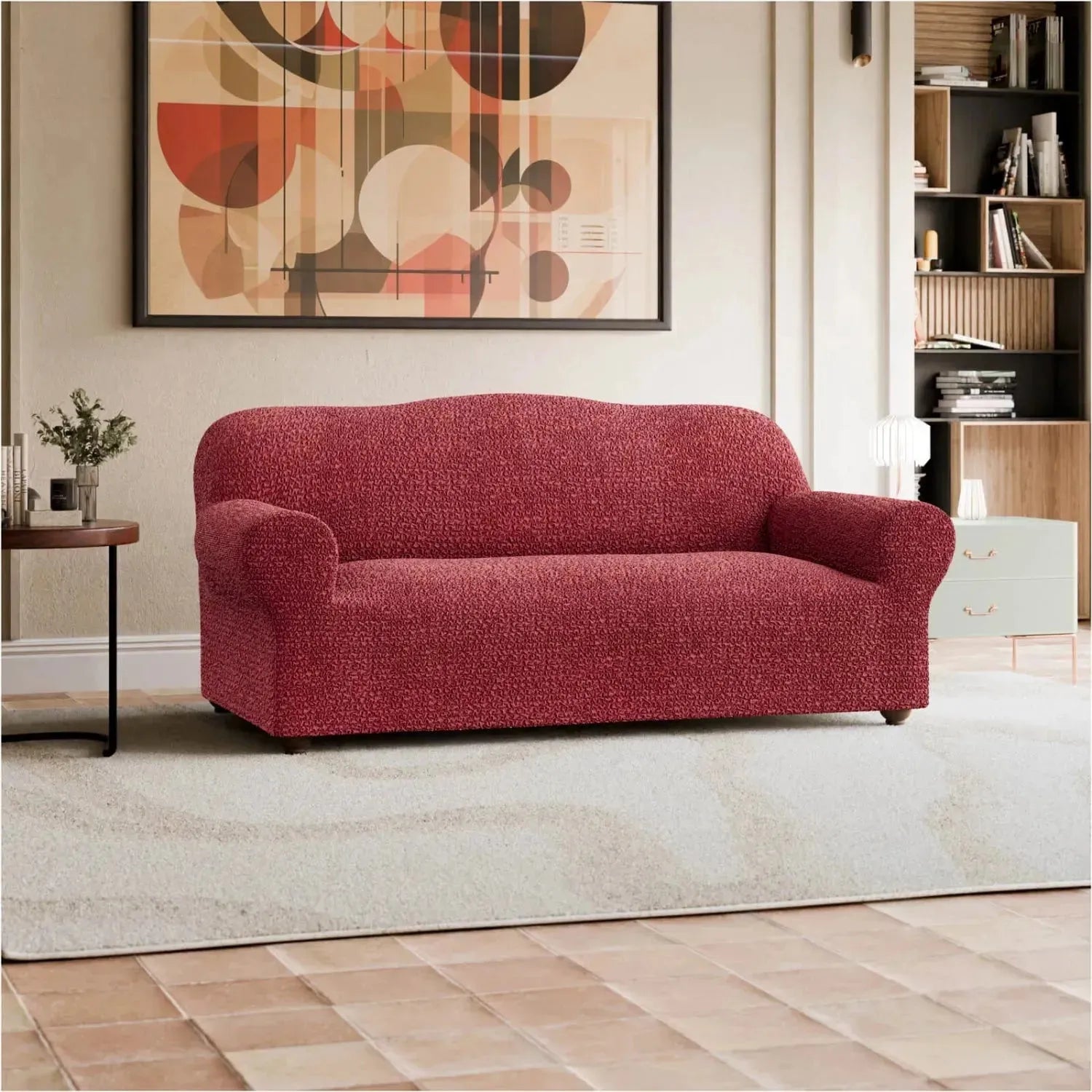 3-Seater Sofa Slipcover - Mille Righe Collection | Stretchable Furniture Protector for Living Room, Bedroom & Office | Easy Washable Couch Cover for Pets & Kids