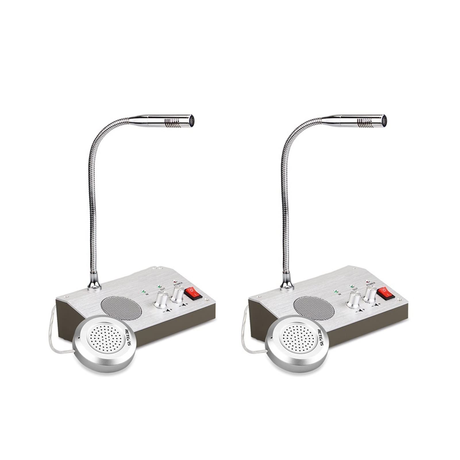 HUACHEN-LS RT-9908 Two-Way Window Intercom System (2-Pack) - Zero-Touch Dual Communication for Bank Counters, Pharmacies & Hospitals - Ideal for Secure Transactions in Banks, Medical Offices & Retail Stores
