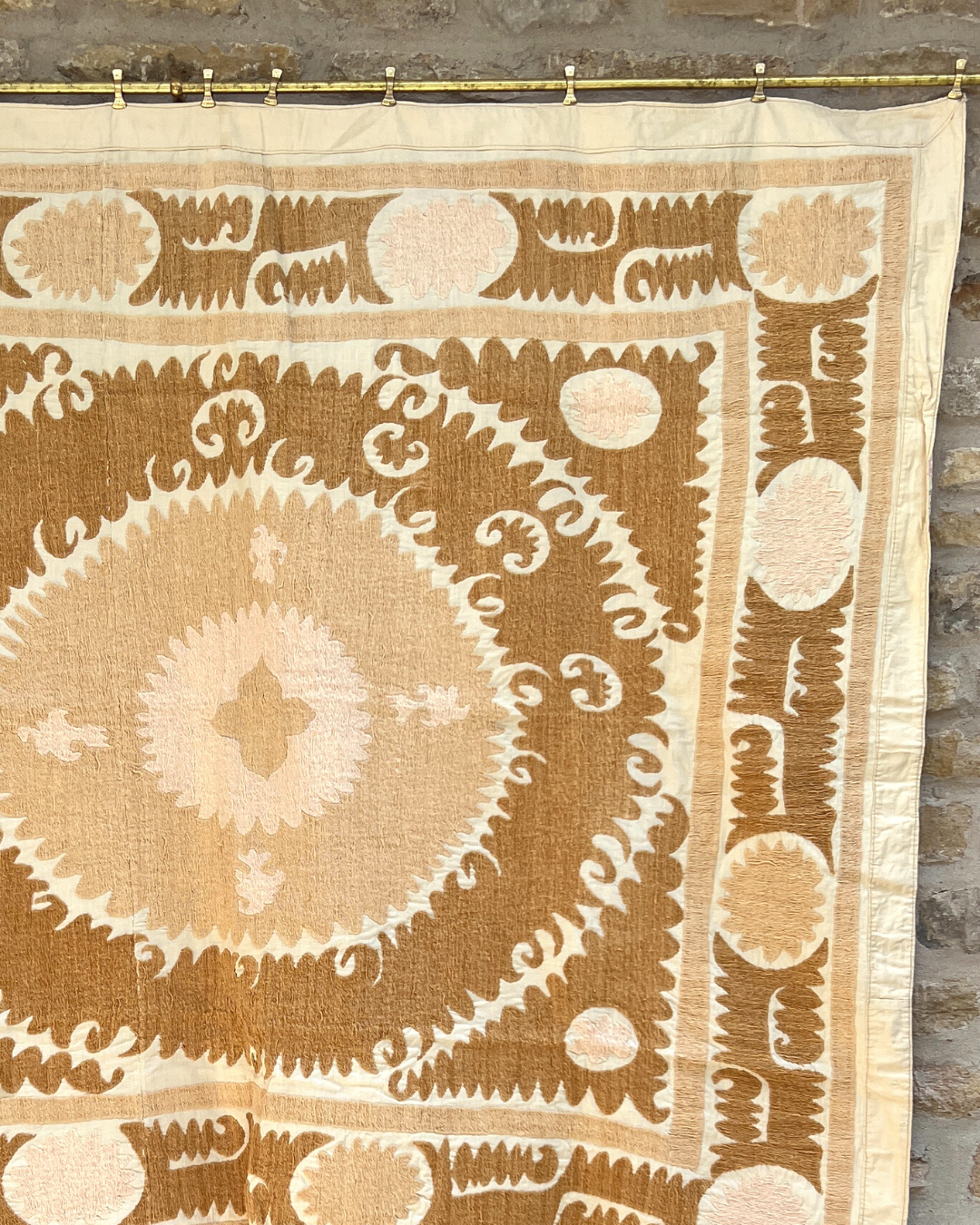 Medium Suzani 012 - Handmade Cotton Suzani Pillow Cover - Bohemian Home Decor for Living Room, Bedroom & Sofa