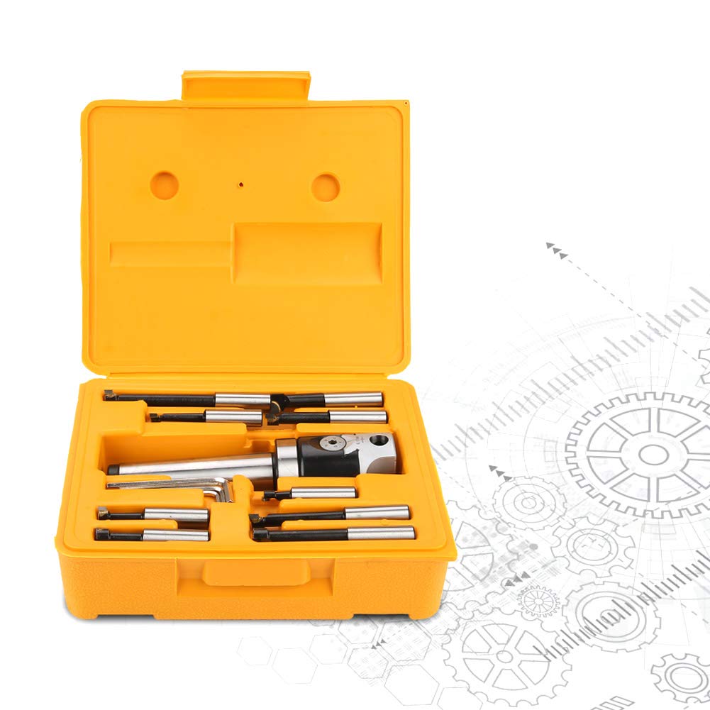 **MT4-M16 Arbor CNC Lathe Boring Head Set with 50mm Boring Head, 9pcs Boring Bars & 3pcs Wrenches – Perfect for Precision Machining & Metalworking**