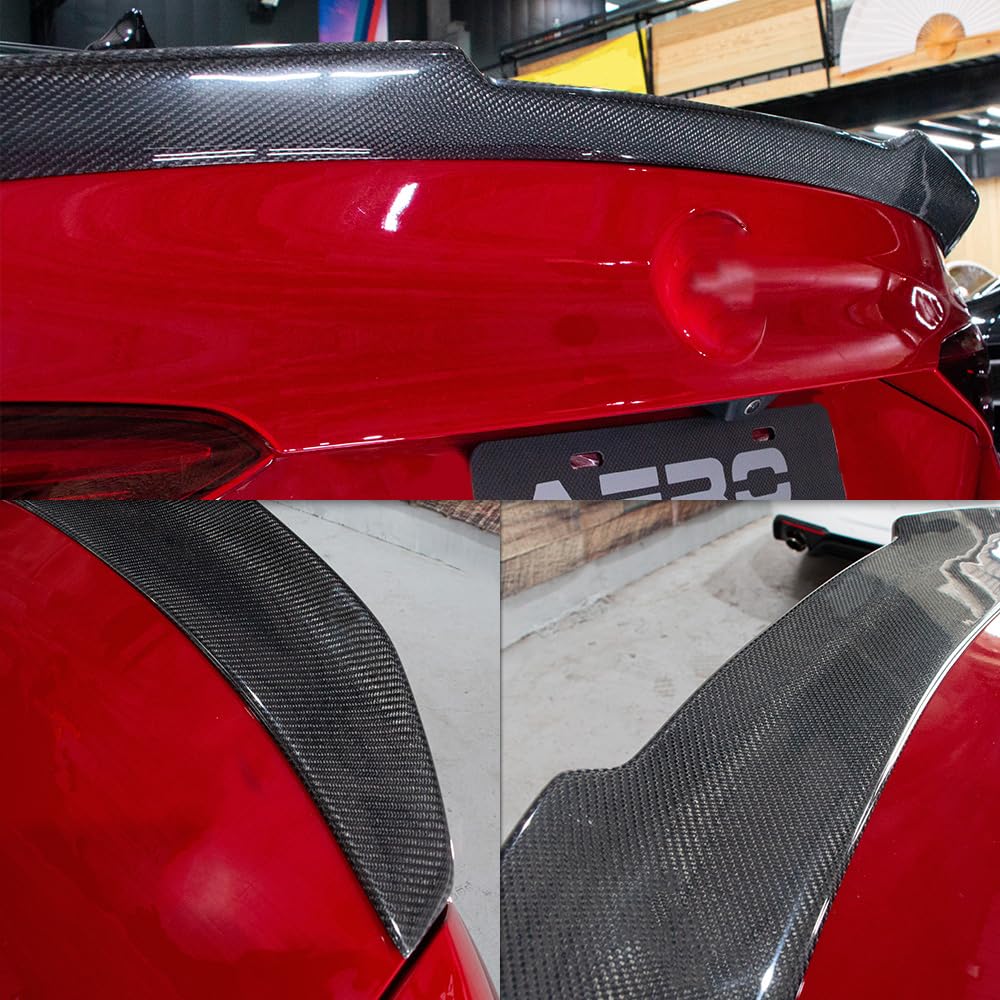Premium AeroBon Real Carbon Fiber Trunk Spoiler for 2017-2024 Alfa Romeo Giulia Sedan - H Style Rear Wing - Enhances Aerodynamics & Sporty Look - Perfect for Car Enthusiasts & Racing Enthusiasts