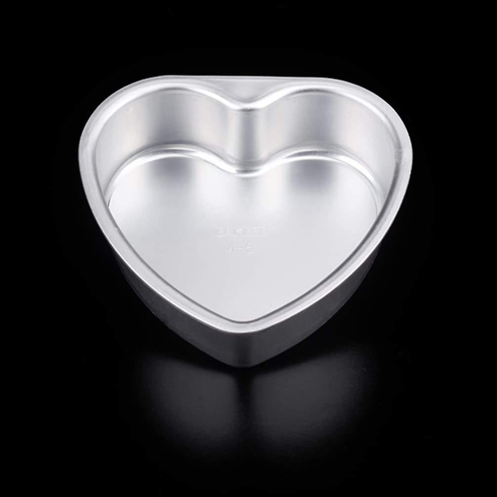 HEMOTON 8-Inch Heart Shaped Cake Pan with Removable Bottom - Non-Stick Aluminum Baking Pan for Valentine's Day, Anniversary, Birthday Cakes - Perfect for Home Bakers and Professional Chefs