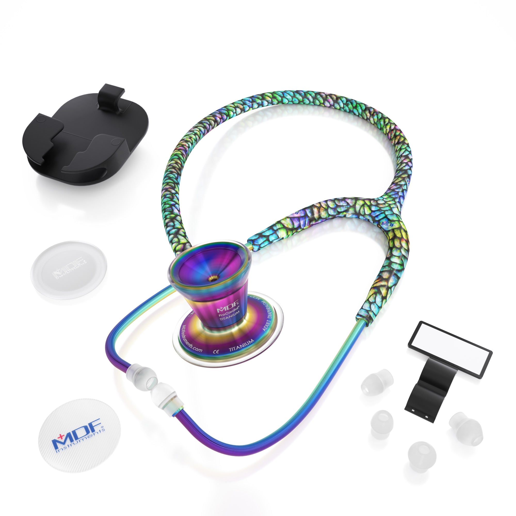 ProCardial® Titanium Cardiology Stethoscope - Mermaid/Kaleidoscope Design for Medical Professionals | Ideal for Doctors, Nurses & Healthcare Workers
