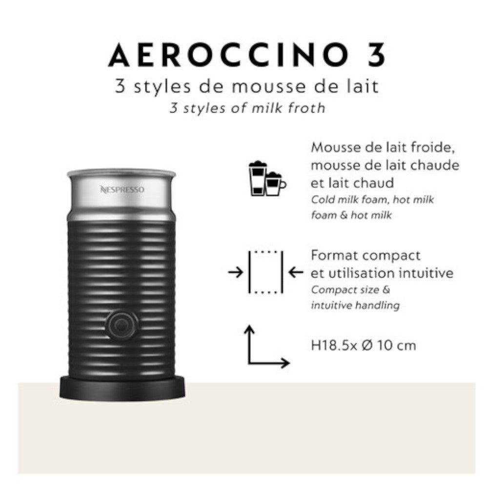 De'Longhi NESPRESSO Vertuo Coffee & Espresso Machine with Aeroccino Milk Frother - Piano Black (ENV135BAECA) - Perfect for Home & Office Coffee Lovers