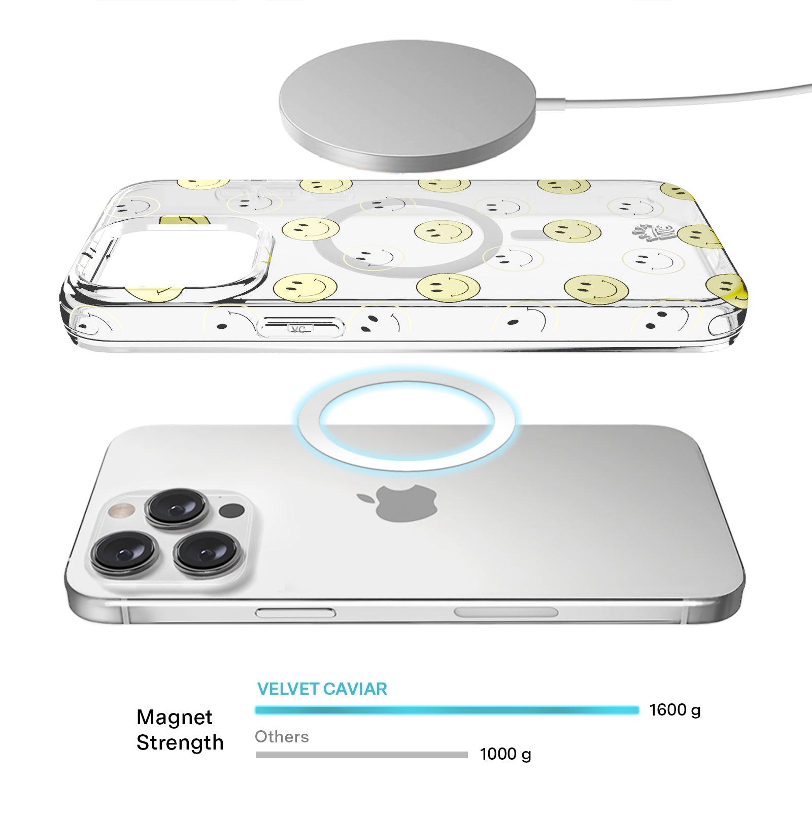 Smiley Face Clear iPhone Case - Cute & Protective Phone Cover for iPhone 13/12/11/Pro/Max - Perfect for Everyday Use, School, Work & Travel