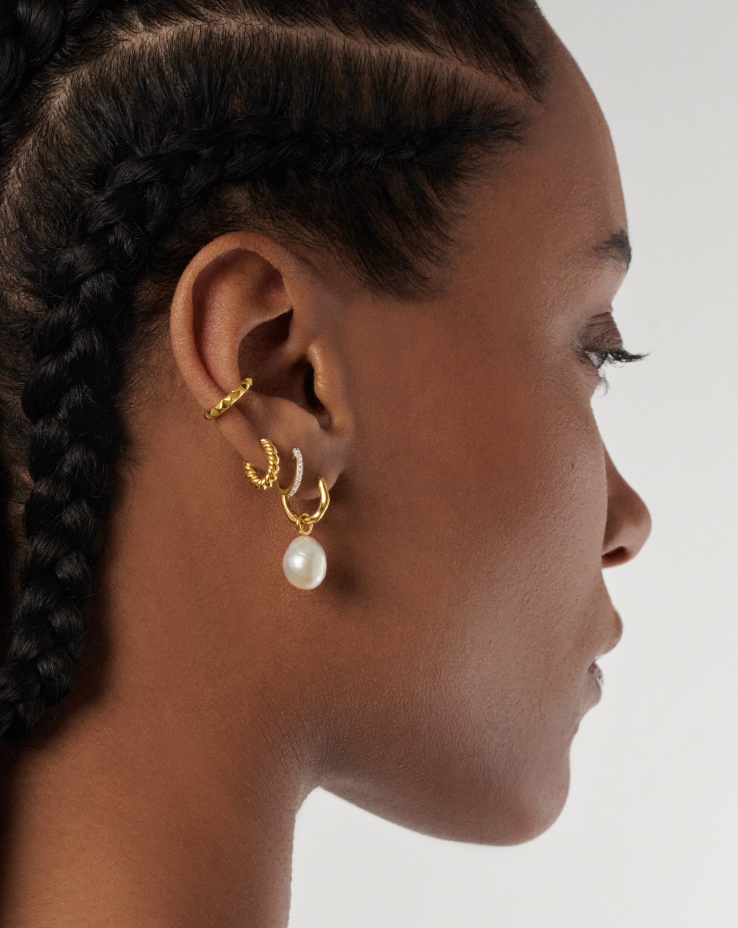 Pearl Drop Mini Hoop Earrings for Women - Dainty Gold or Silver Pearl Stud Earrings for Everyday Wear | Perfect for Office, Date Night & Special Occasions