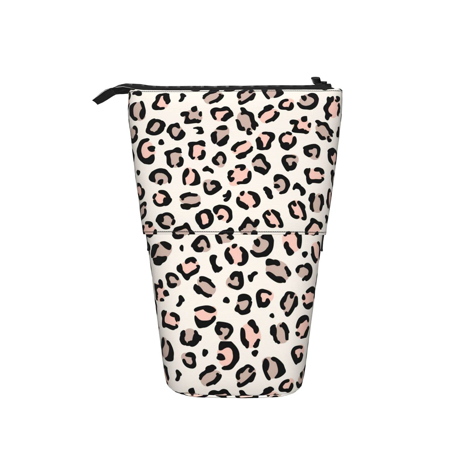 Gearsly Pop Up Stationery Bag - Leopard Print Expandable Pencil Case with Retractable Stand, Portable Storage Organizer for School & Office Supplies | Perfect for Boys, Girls, Students & Professionals