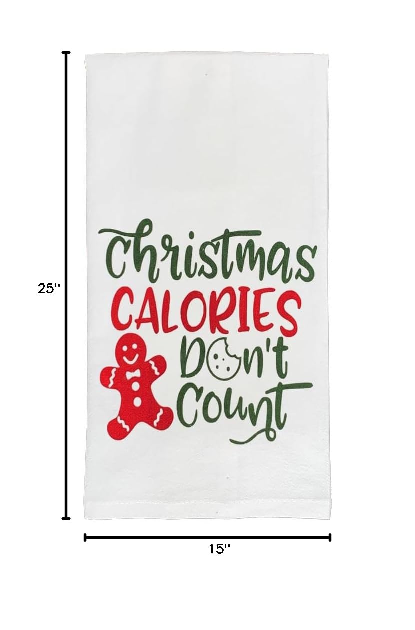 Funny Christmas Kitchen Towels Set - 6 Pack Cotton Holiday Dish Towels with Cute Xmas Designs & Sayings - 15”x25” Flour Sack Towels for Dish Drying, Hand Drying & Festive Decor - Perfect for Holiday Cooking, Gift Giving & Home Decoration