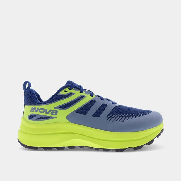 INOV8 Men's TrailFly Max Wide Trail Running Shoes - Blue/Lime/Black - Lightweight & Durable for Hiking, Trail Running & Outdoor Adventures