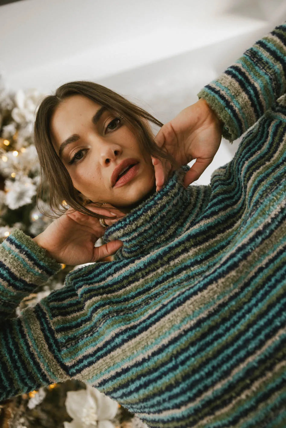 Amelia Striped Knit Sweater for Women - Cozy Casual Pullover - Perfect for Fall & Winter Outfits, Office Wear, and Weekend Relaxation