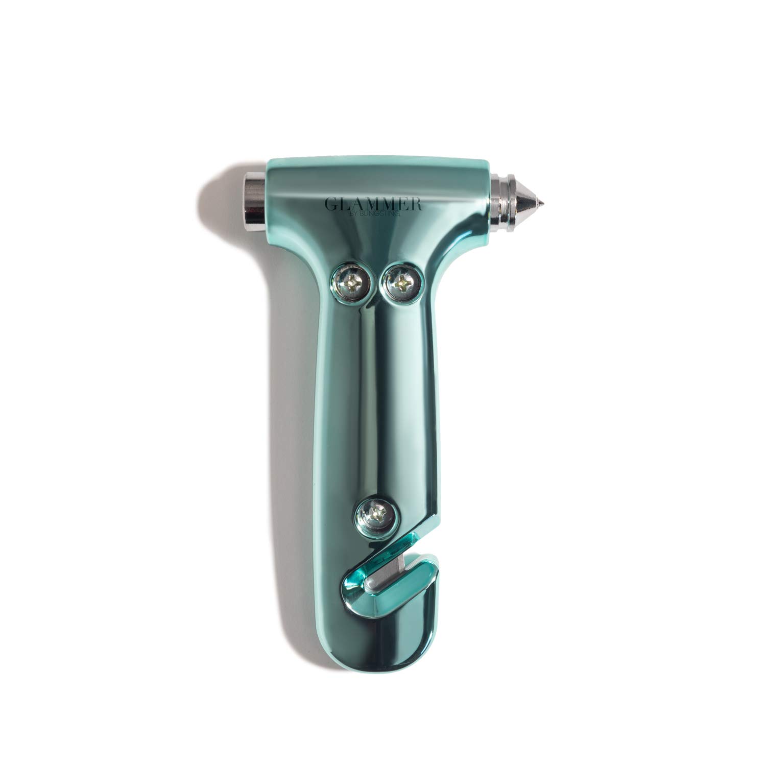BLINGSTING Glammer Safety Hammer - Emergency Car Escape Tool with Seat Belt Cutter & Window Breaker for Vehicle Safety (Mint Green, 1-Pack) - Perfect for Road Trips, Commuting & Emergency Preparedness Kits