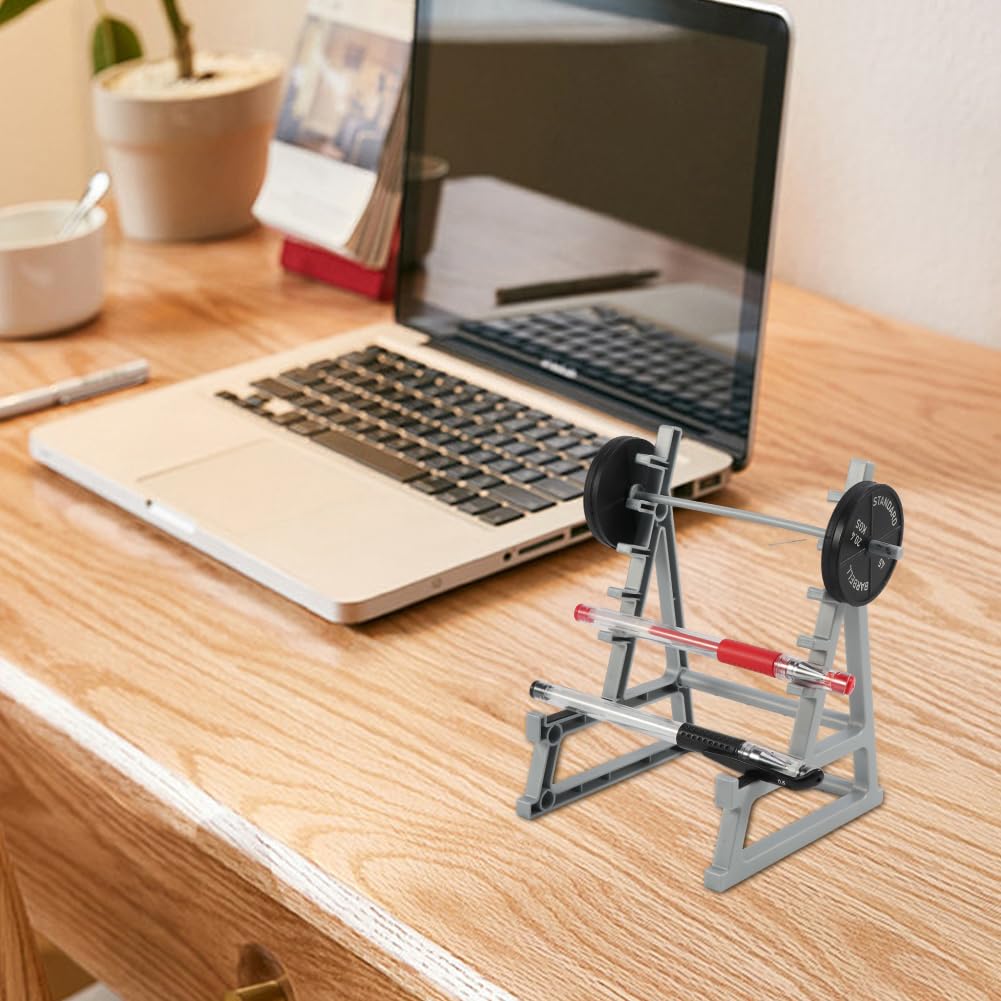 Barbell Rack Pen Holder - Weightlifting Themed Desk Organizer for Gym Lovers | Perfect Gift for Fitness Enthusiasts & Office Decor | Fun Workstation Accessory for Home & Gym Use