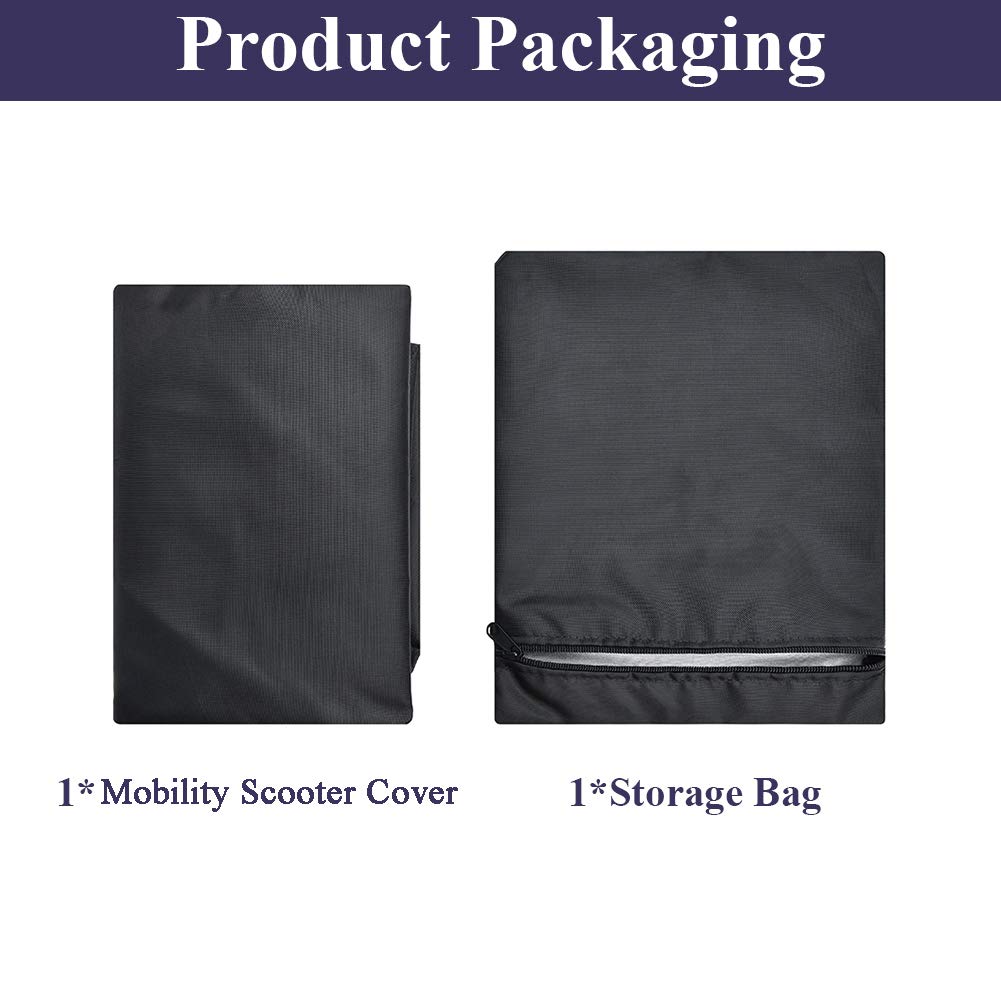 Durable Waterproof Mobility Scooter Cover with Elastic Hem - All-Weather Protection for Electric Scooters & Wheelchairs (55x26x36 Inches) - Ideal for Outdoor Storage & Tricycle/Four-Wheel Vehicle Protection