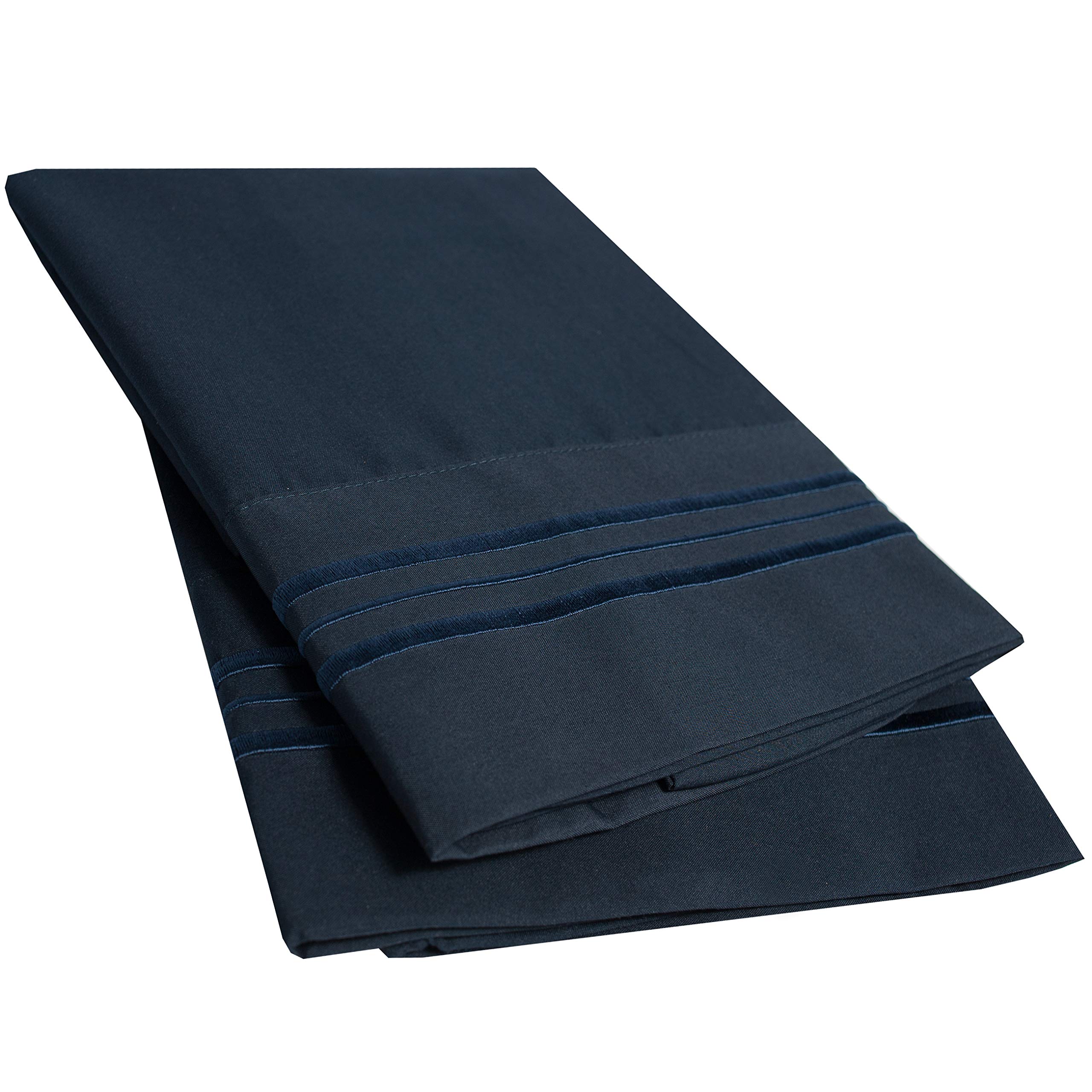 2 Pack Soft Brushed Microfiber Pillowcases - 1800 Series Luxury Bedding Set for Queen & King Size Pillows | Breathable & Hypoallergenic for Better Sleep | Perfect for Home, Hotel, and Travel Use