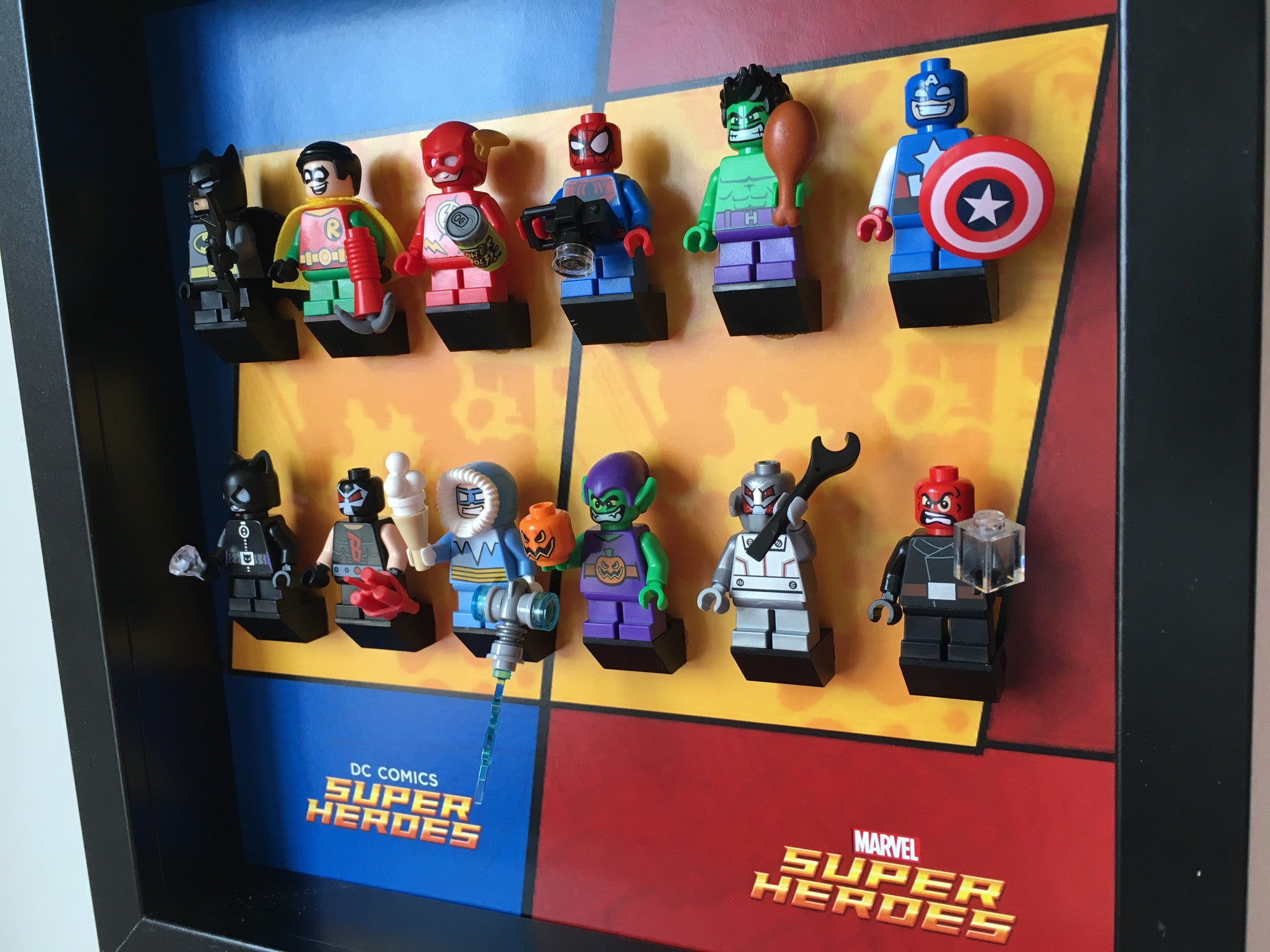 Lego® Mighty Micros DC & Marvel Super Heroes Display Frame - Showcase Your Mini Superhero Collection - Perfect for Home Decor, Office Display & Gift for Lego Fans