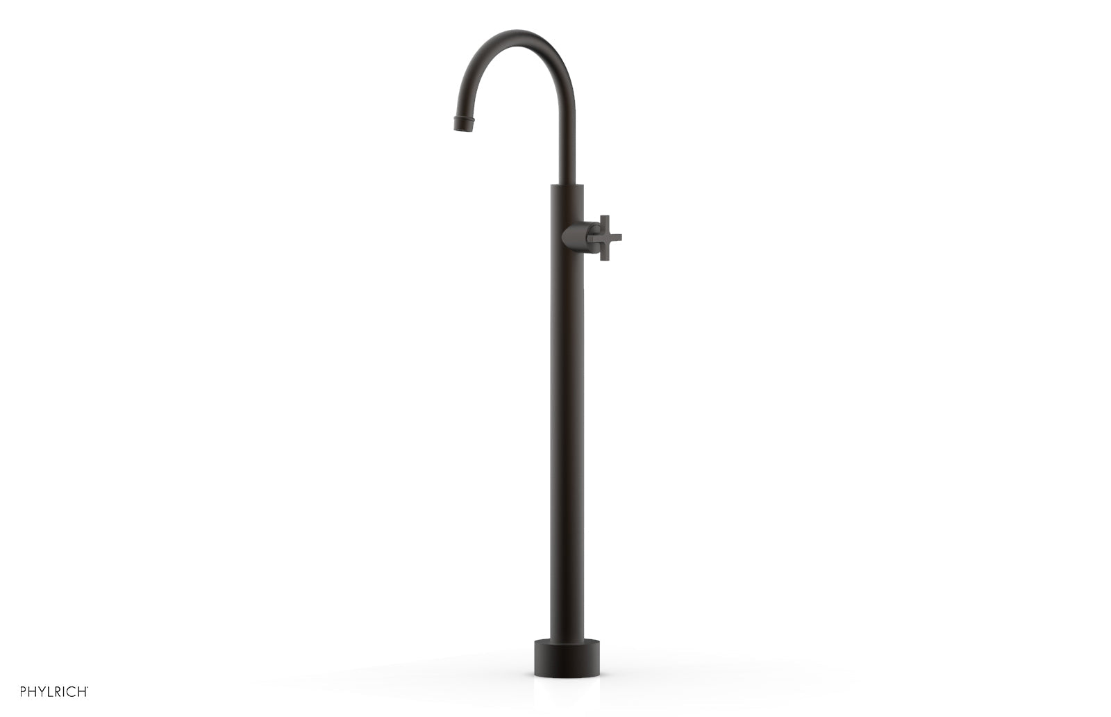 HEX MODERN Tall Floor Mount Tub Filler with Cross Handle 501 46 02 - Premium Bathroom Faucet for Luxury Bathtubs and Spa Showers