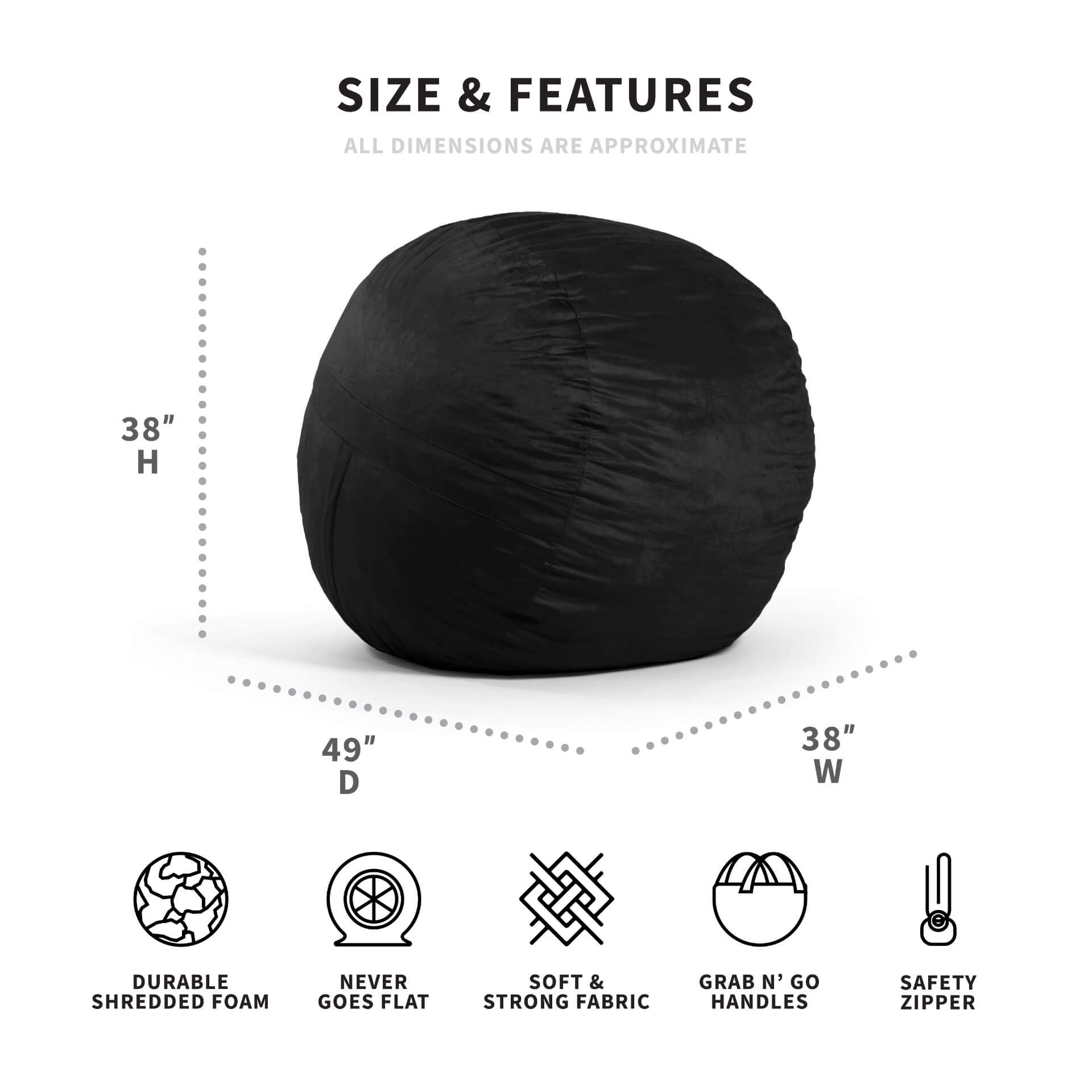 FUF Large Dog Bed with Removable Washable Cover - Soft Orthopedic Pet Bed for Large Dogs, Perfect for Living Room, Bedroom or Crate