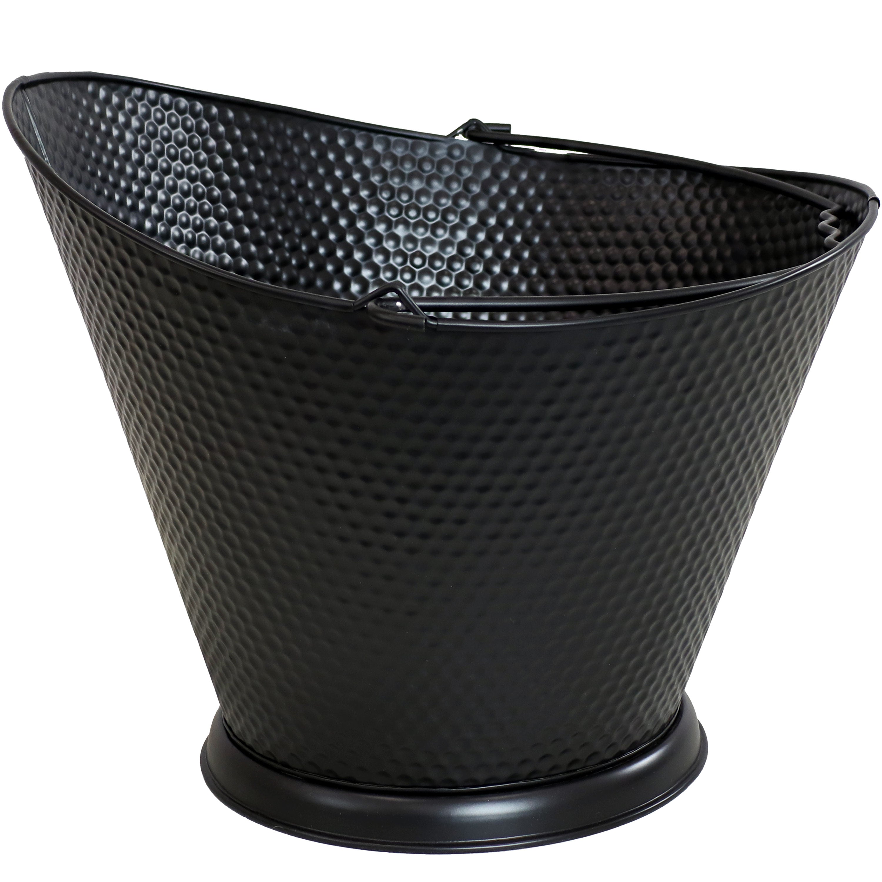 Sunnydaze 5 Gallon Fireplace Ash Bucket with Shovel and Brush - Heavy Duty Metal Ash Can for Wood Stove, Fire Pit & Camping - Black Outdoor Fireplace Accessories