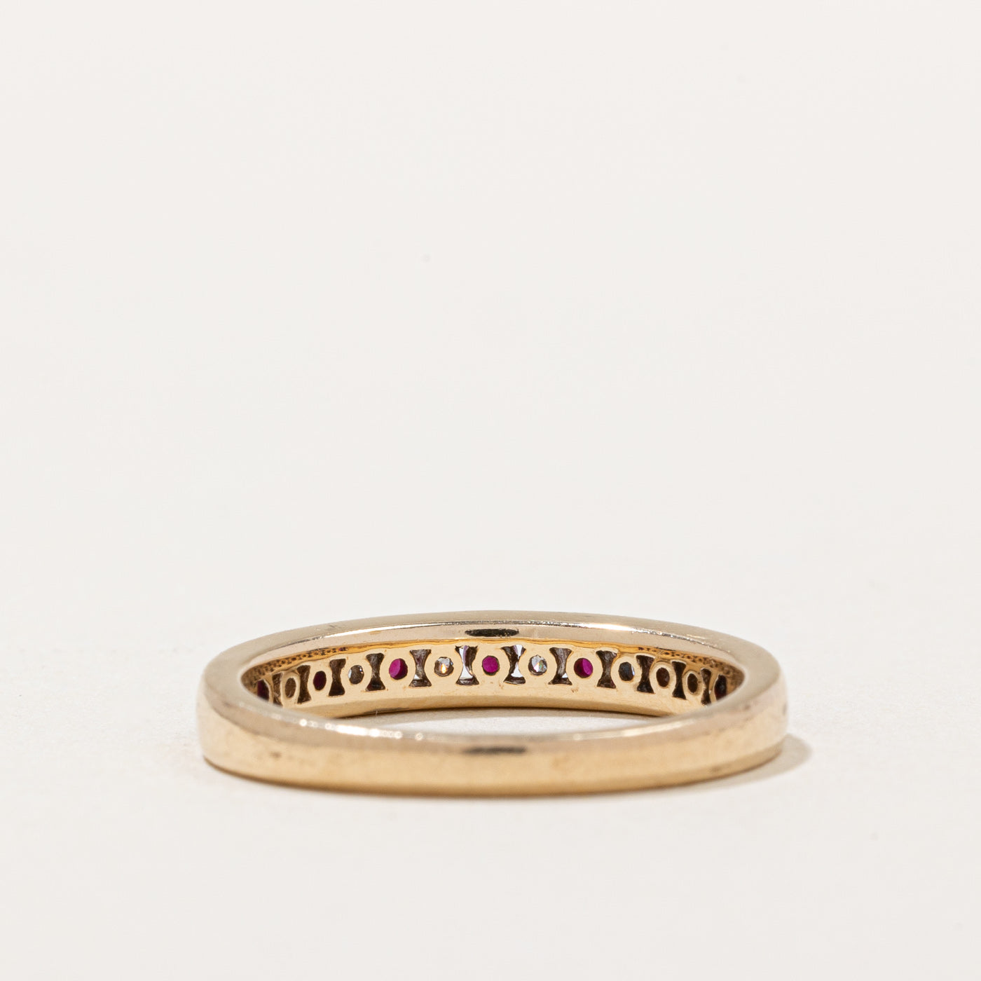 Michael Hill Channel Set Ruby & Diamond Ring - 0.21ctw Ruby & 0.12ctw Diamonds - Size 7 - Elegant Wedding Band, Anniversary Gift for Her
