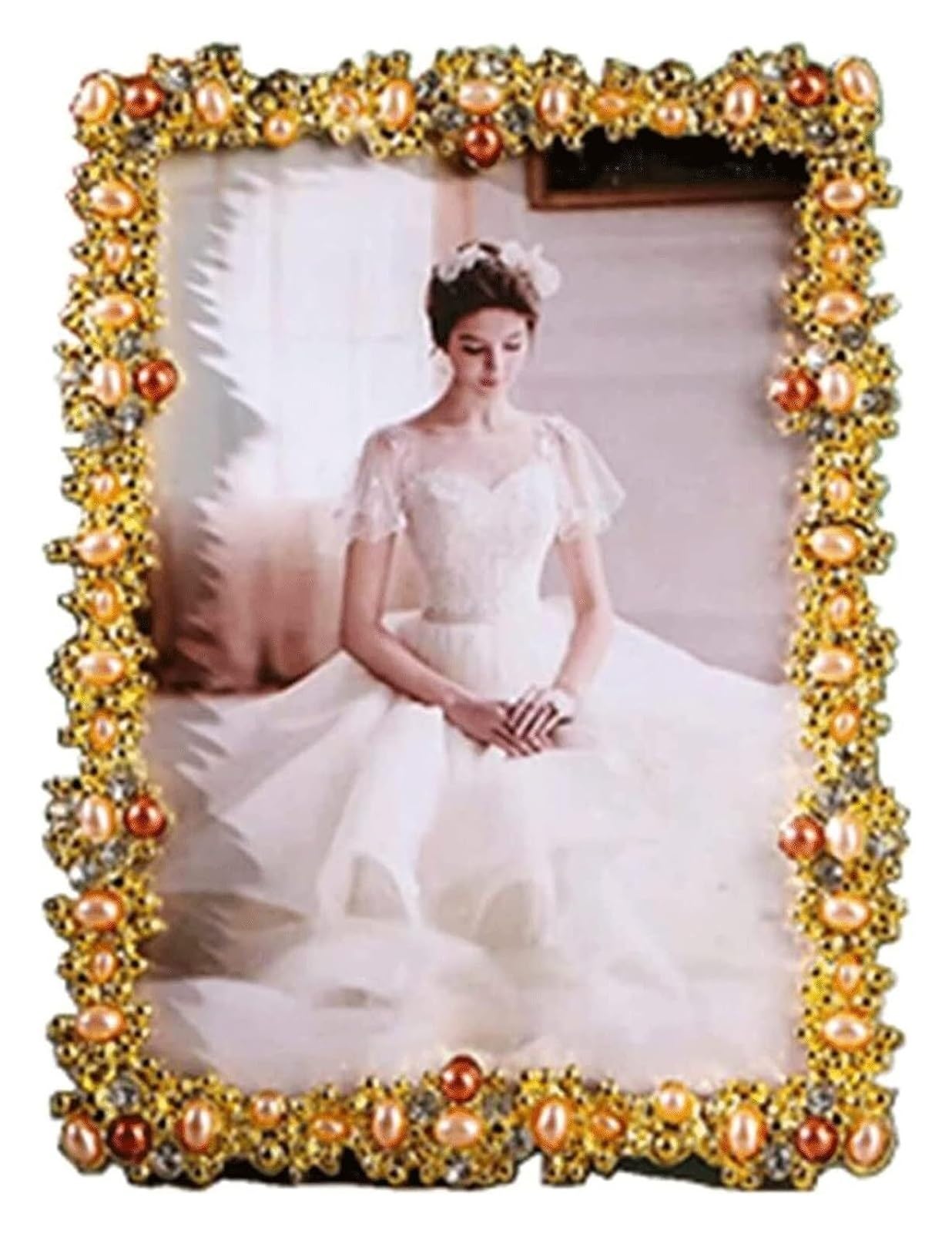 Luxury Metal E-Frame - Creative Retro Photo Frame for Family & Friends, Wedding Gift, Home Decor, Office Display - Elegant Golden Picture Frame for Wall Art & Tabletop Display