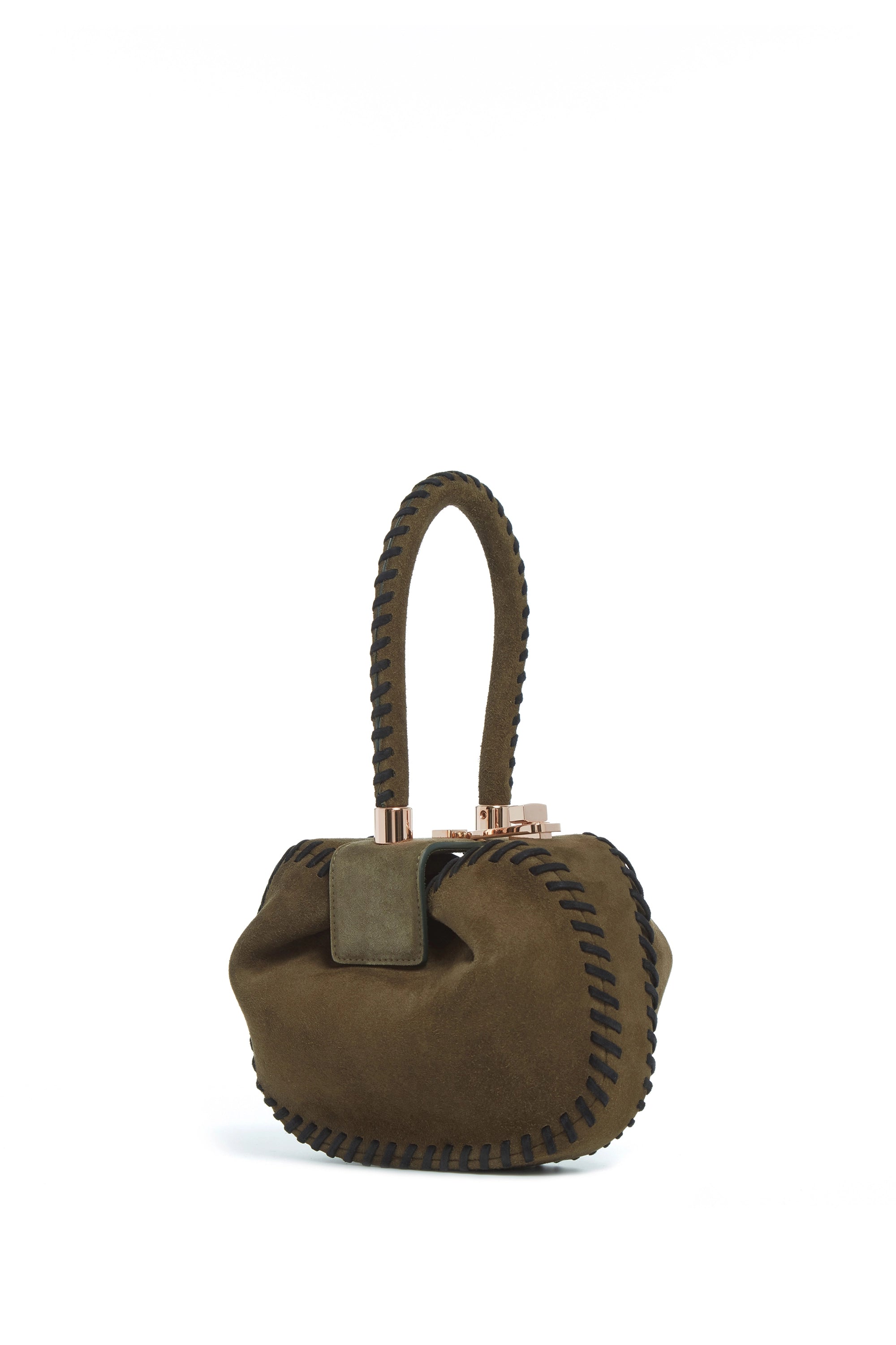 Whipstitch Demi Bag in Olive Suede - Stylish Crossbody Purse for Women | Perfect for Work, Travel & Everyday Use