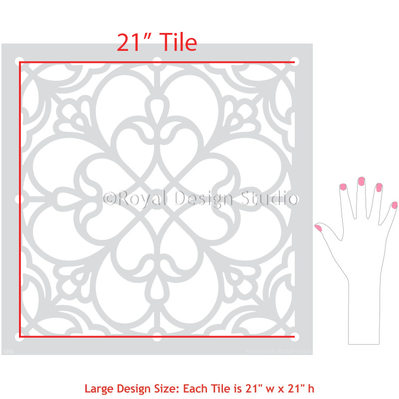 Estevan Tile Stencil - Reusable DIY Wall & Floor Stencils for Painting, Home Decor, Bathroom & Kitchen Renovation - Perfect for DIY Projects, Wall Art, and Custom Tile Designs