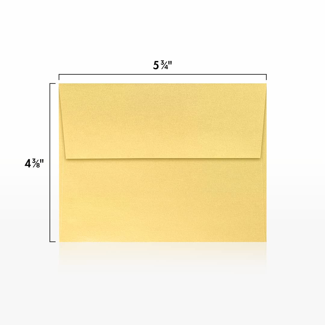 Premium A2 Gold Metallic Invitation Envelopes (4 3/8