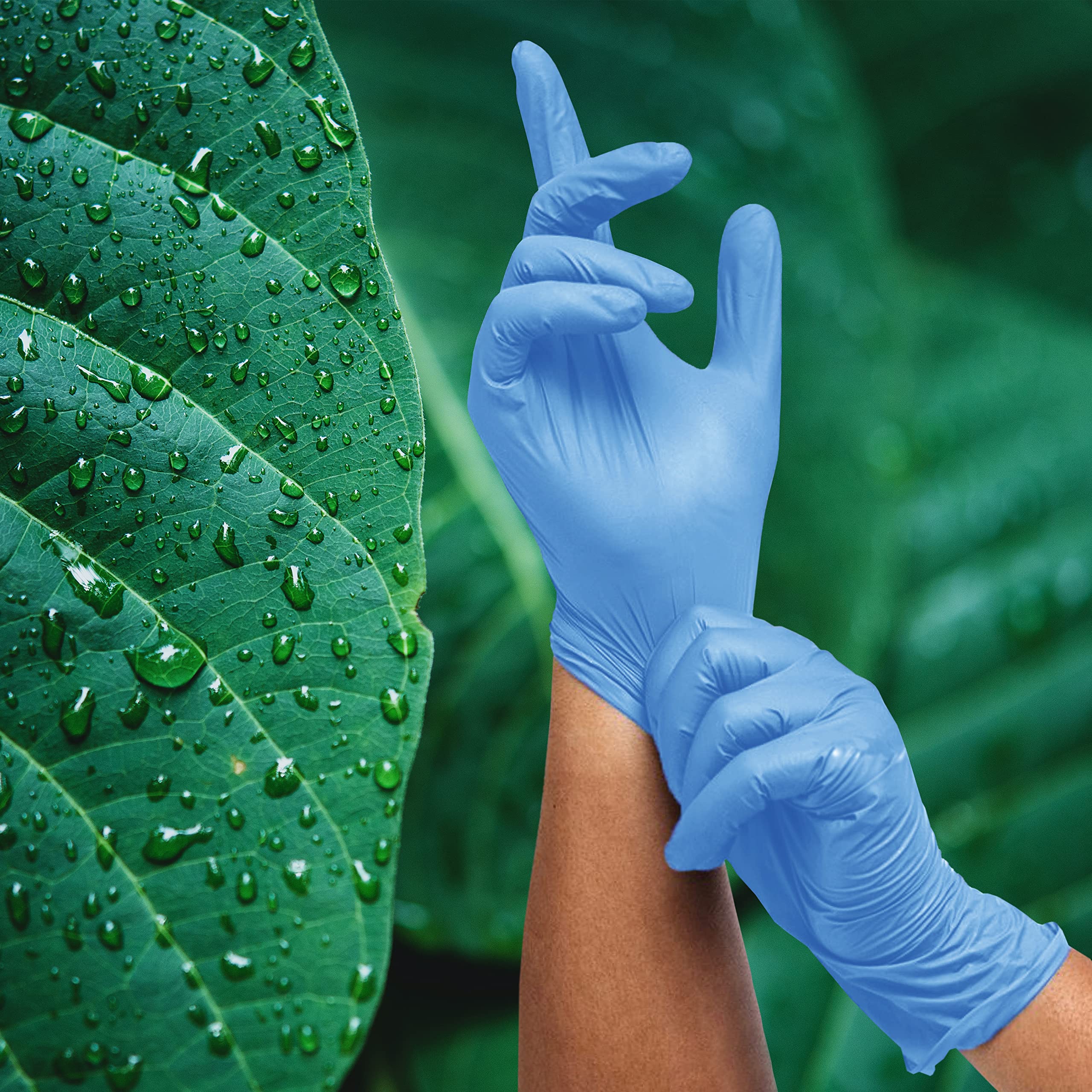 Premium Nitrile Gloves Powder-Free Latex-Free Large Size 4 Mil Thickness (100 Count) - Ideal for Medical, Dental, Food Handling & Cleaning Protection