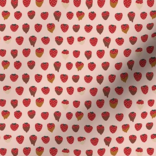 Strawberry Pink Small Scale Printed Minky Fabric by The Yard - Soft Plush Material for Sewing Baby Blankets, Quilt Backing & DIY Projects - Perfect for Nursery Decor, Cuddly Blankets & Crafting