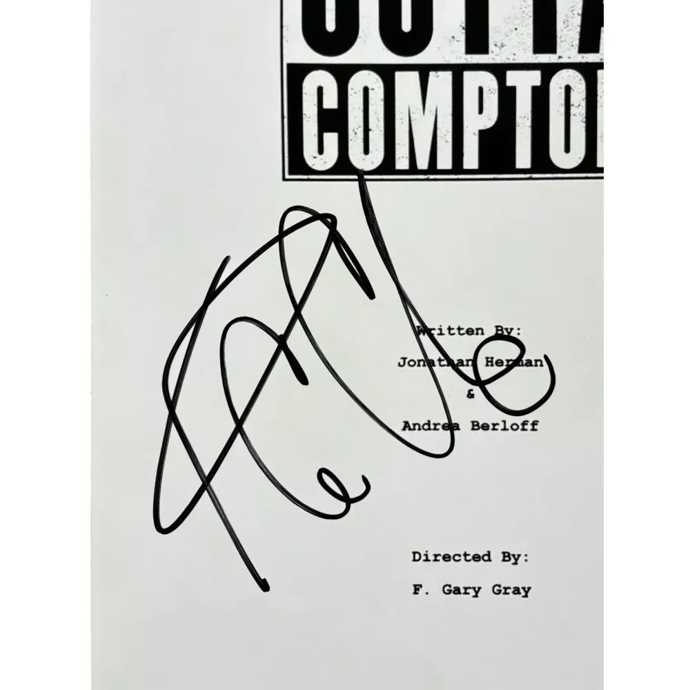 Authentic Ice Cube Autographed Straight Outta Compton Script Framed Collage with BAS COA - Signed Memorabilia for Movie Fans & Hip Hop Collectors | Perfect for Home Theater Decor, Man Cave Display, and Gift for Rap Music Enthusiasts