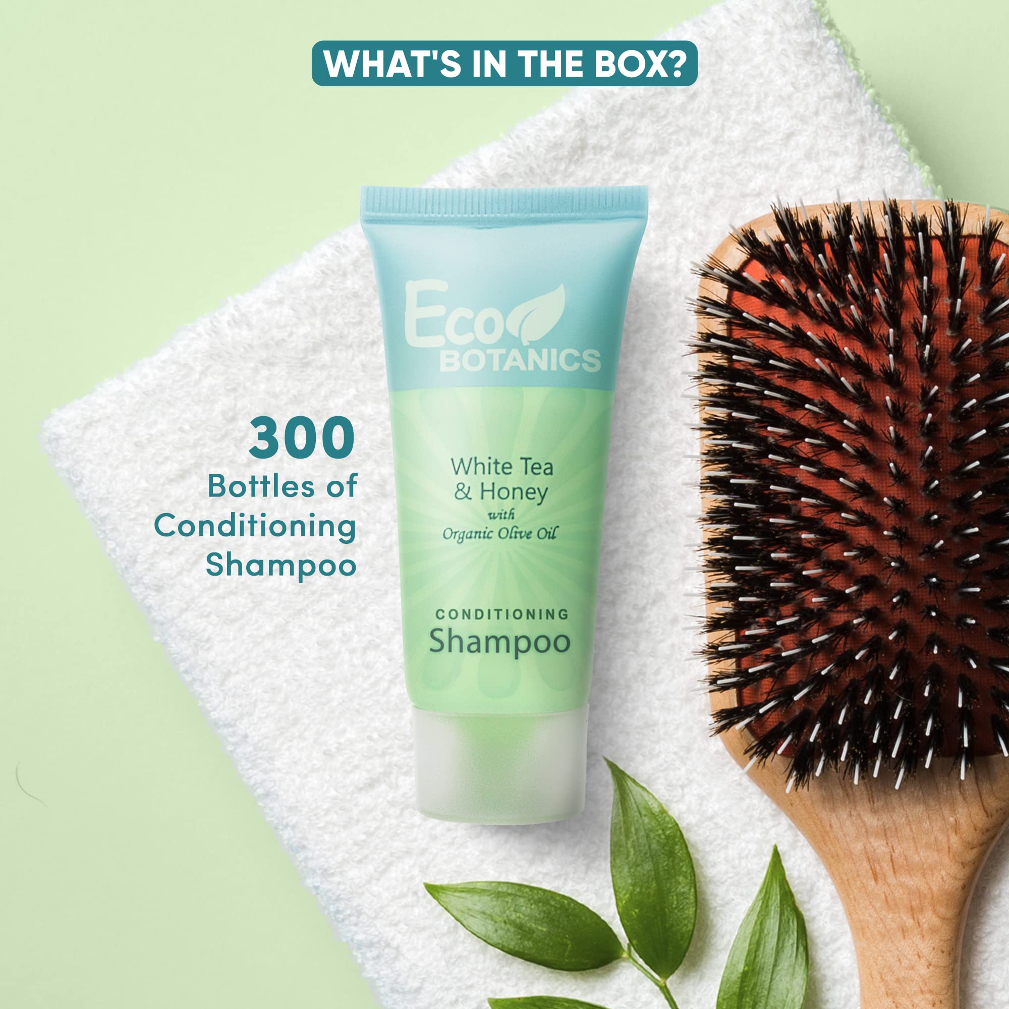 Eco Botanics Travel Size Shampoo & Conditioner Set - 0.85 oz Mini Bottles (Pack of 300) - Perfect for Hotels, Gyms, Spas & Travel Toiletries
