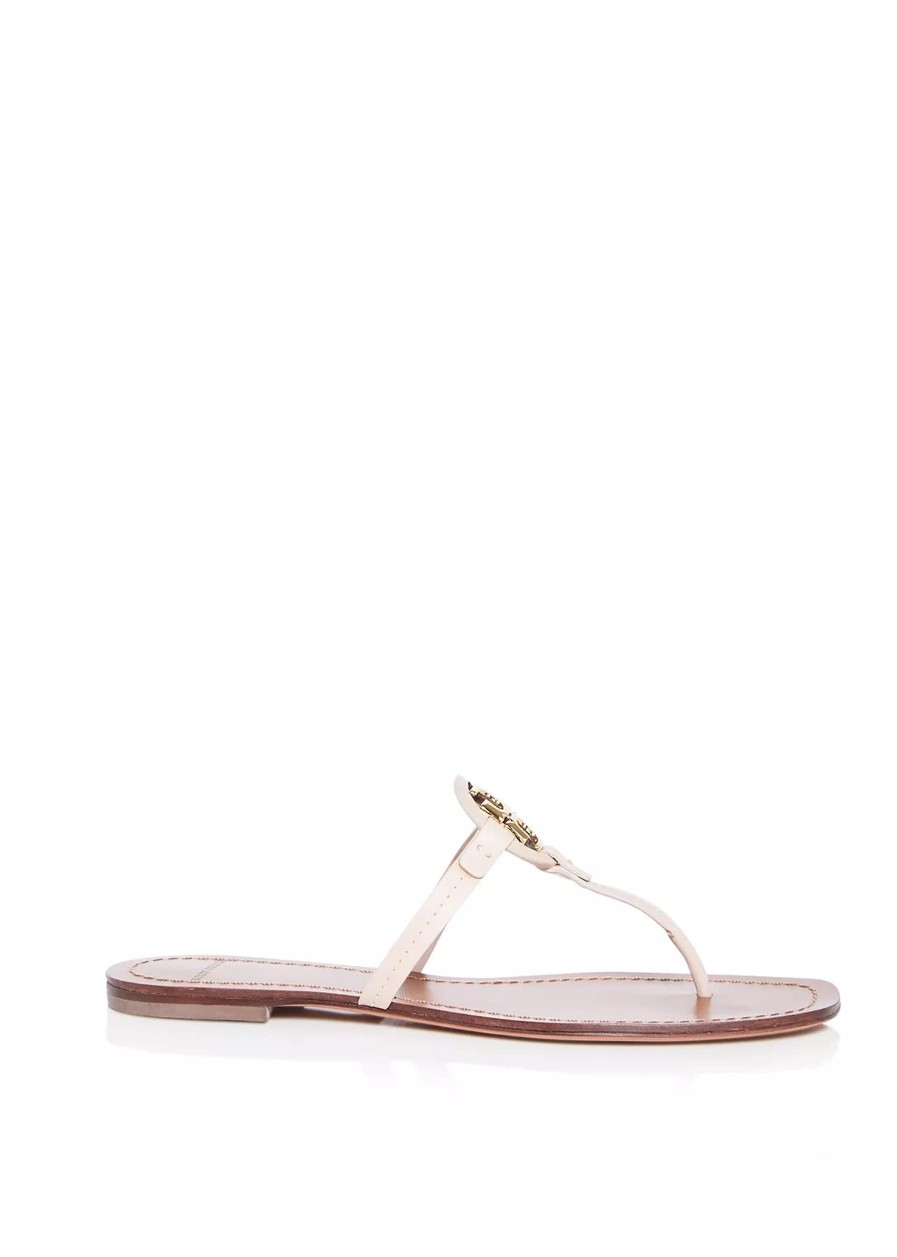 Tory Burch Women's Mini Miller Sandals | Comfortable Flat Sandals for Women | Seashell Pink | Size 7 | Perfect for Summer, Beach, and Casual Outings