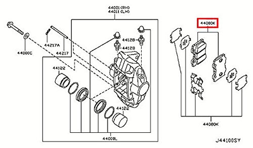 Infiniti Genuine D4060-JL00J Disc Brake Pad Kit - Fits QX70, FX, Q60 Coupe/Convertible, M37/56, G35/37/25 Sedan & 370Z | Premium Braking Performance for Smooth Stops & Safe Driving