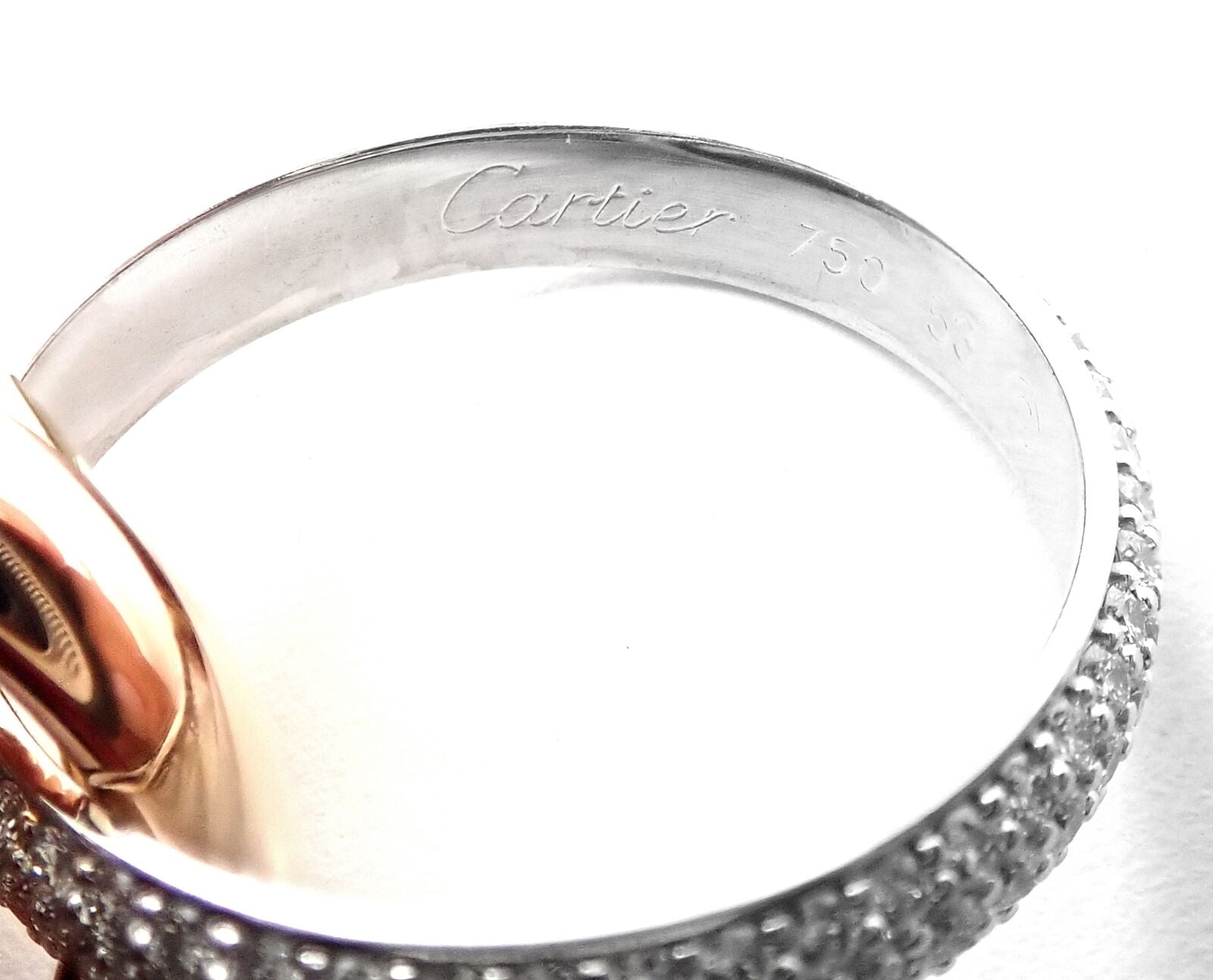 Authentic Cartier Trinity Classic Diamond 18k White Yellow Rose Gold Tri-Color Band Ring - Luxury Wedding, Anniversary & Gift Jewelry for Women
