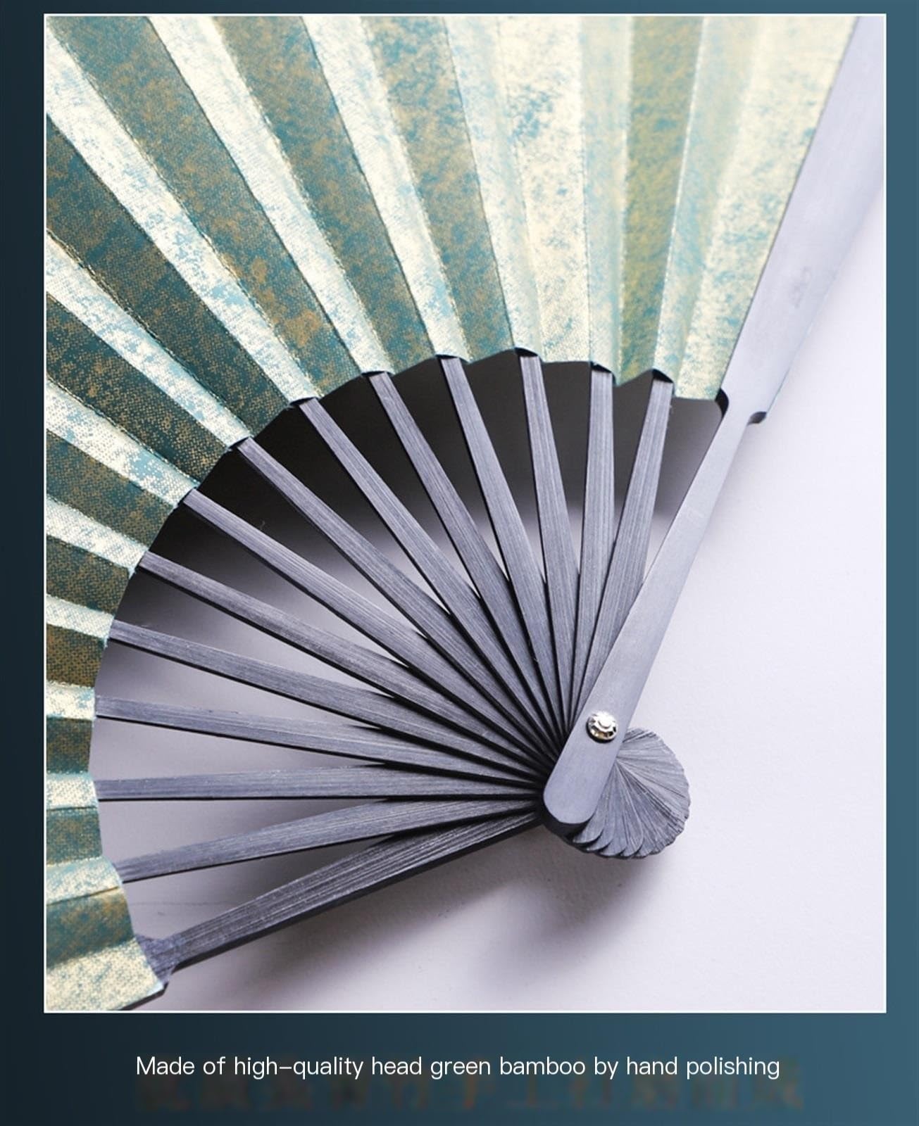 YLWX Mini Handheld Paper Fan - Gold-Plated Chinese Style Folding Fan - Small Performance Prop for Hanfu & Cosplay - Ancient Oriental Decorative Fan (White, Size S, Pack of 2) - Perfect for Weddings, Tea Ceremonies, Costume Parties & Cultural Events