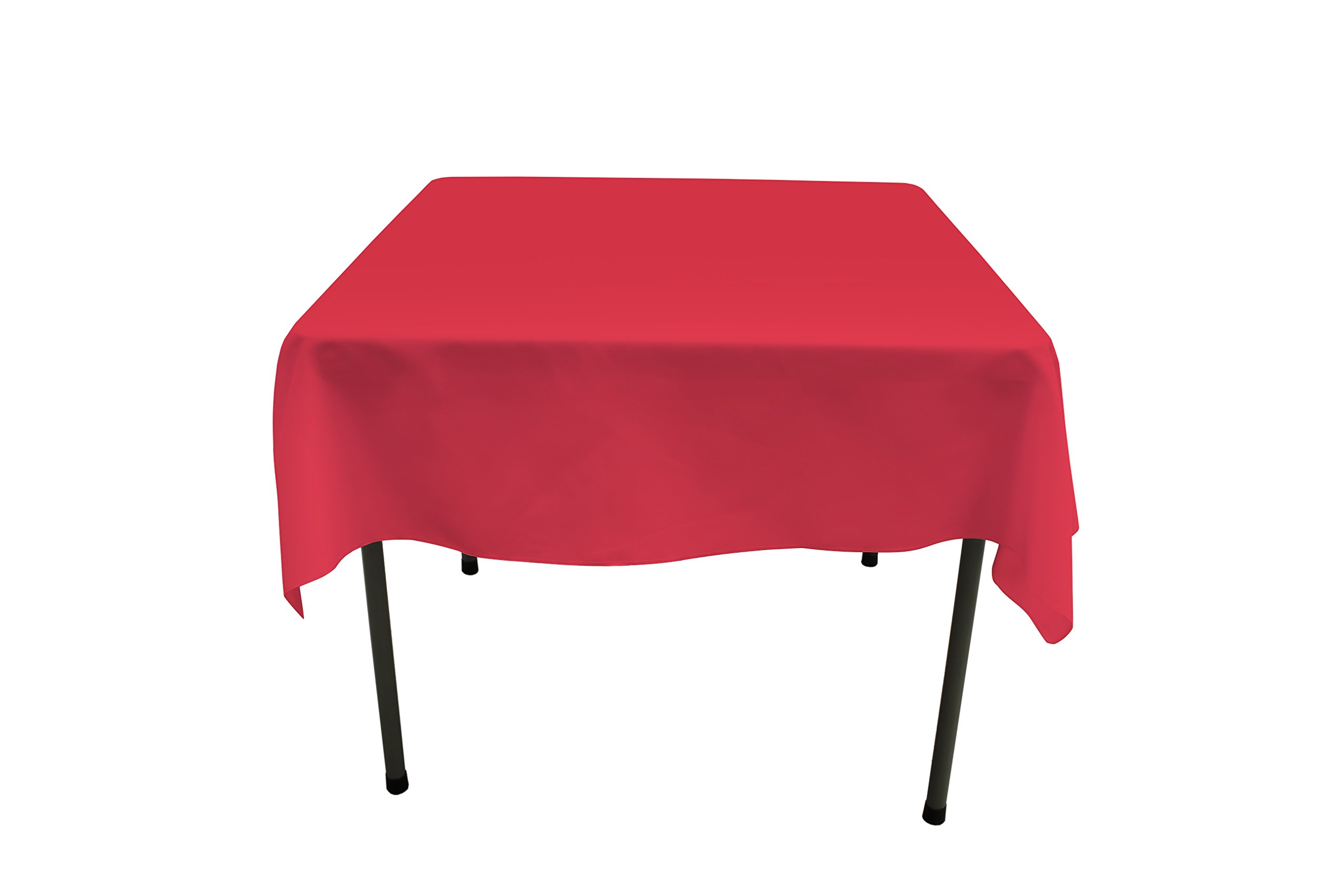 GEFEII 54 Inch Square Tablecloth - Solid Polyester Table Cover for Wedding, Party, Restaurant, Banquet, Dining, Buffet & Picnic - Waterproof & Wrinkle-Resistant - Perfect for Indoor & Outdoor Decor (Red, 54x54 Inches)