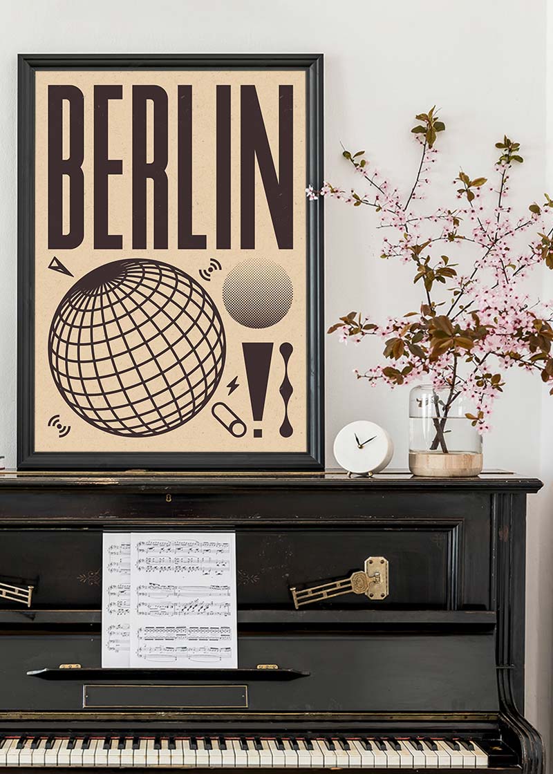 Berlin Abstract Style Music Print - Modern Art Poster for Home, Office & Studio Decor - Perfect for Living Room, Bedroom & Creative Spaces