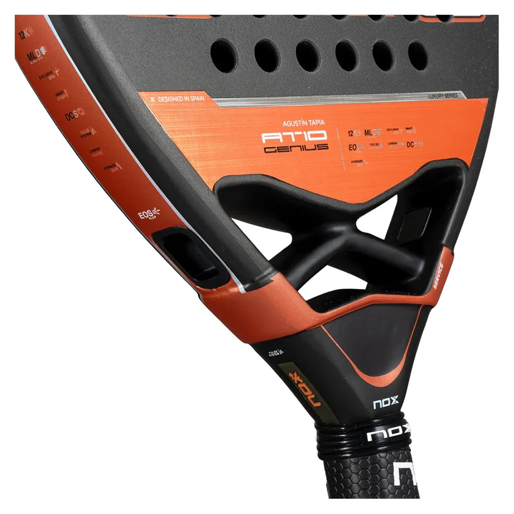 AT10 Genius Attack 12K Carbon Fiber Padel Racket - Professional Tennis Racquet for Men & Women - Perfect for Competitive Matches & Training Sessions