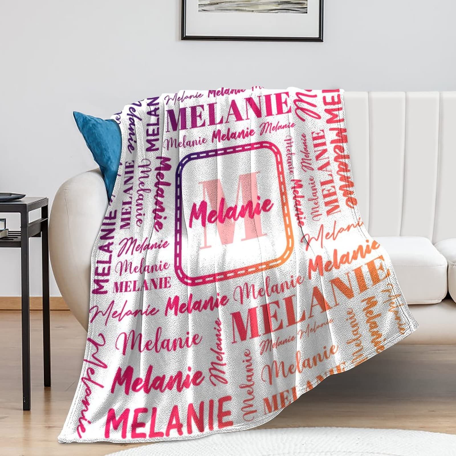 Personalized Baby Blankets for Boys & Girls - Custom Name Throw Blankets for Kids & Adults - 30