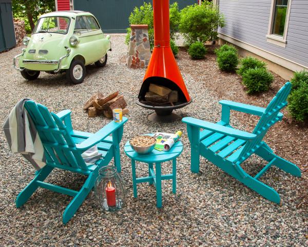 Polywood Classic Folding Adirondack Chair 3-Piece Set - Outdoor Patio Furniture for Deck, Poolside & Garden Relaxation