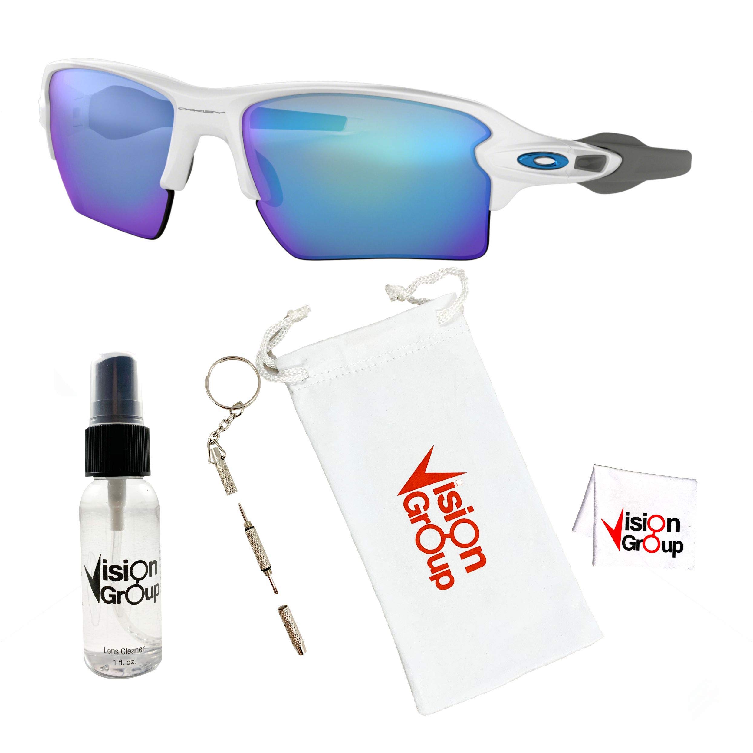 Oakley OO9188 Flak 2.0 XL Polarized Sunglasses with Bonus Vision Group Accessories Kit - Ideal for Running, Cycling & Outdoor Sports