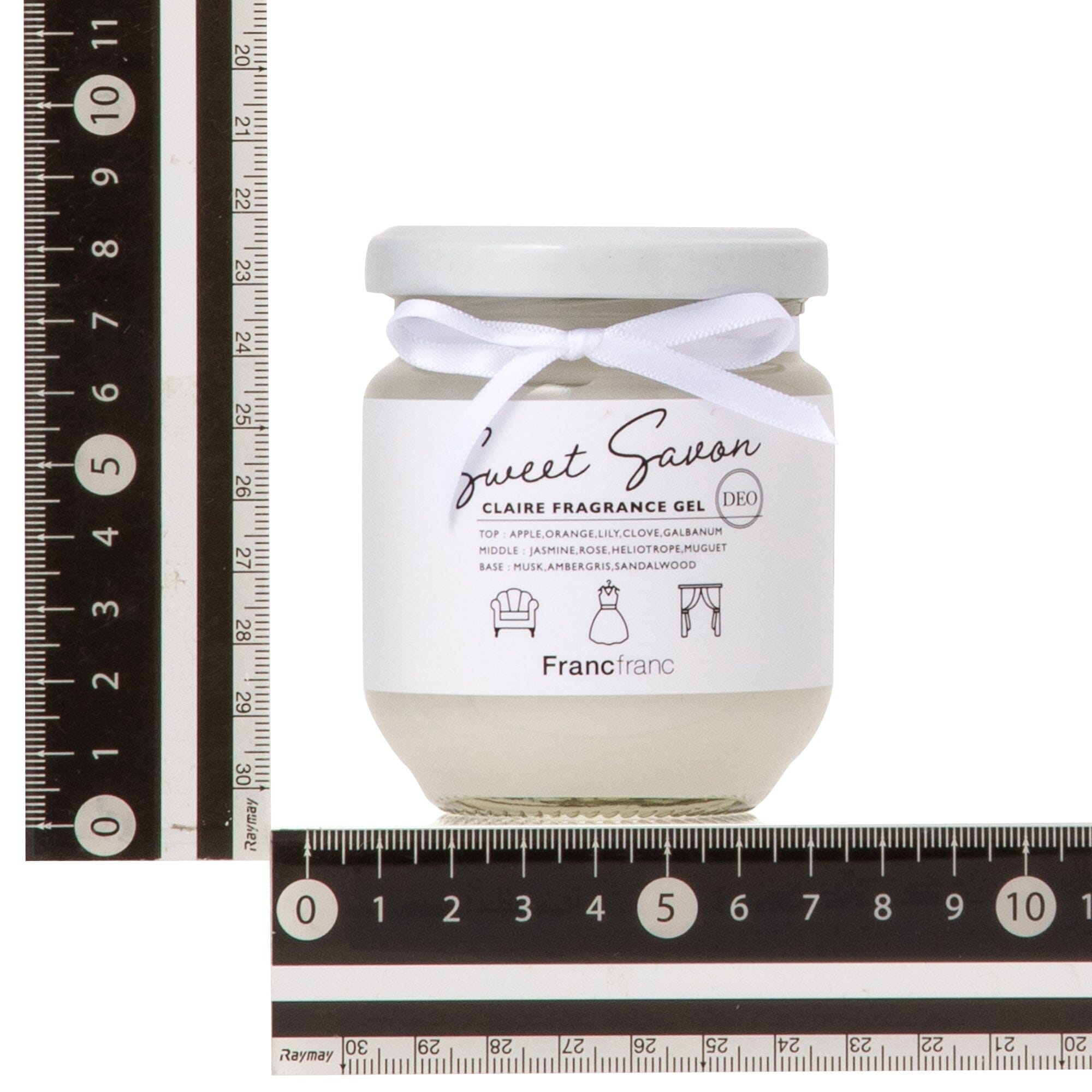 Claire Sweet Savon Deodorizing Fragrance Gel - White | Long-Lasting Air Freshener for Home, Bathroom & Office