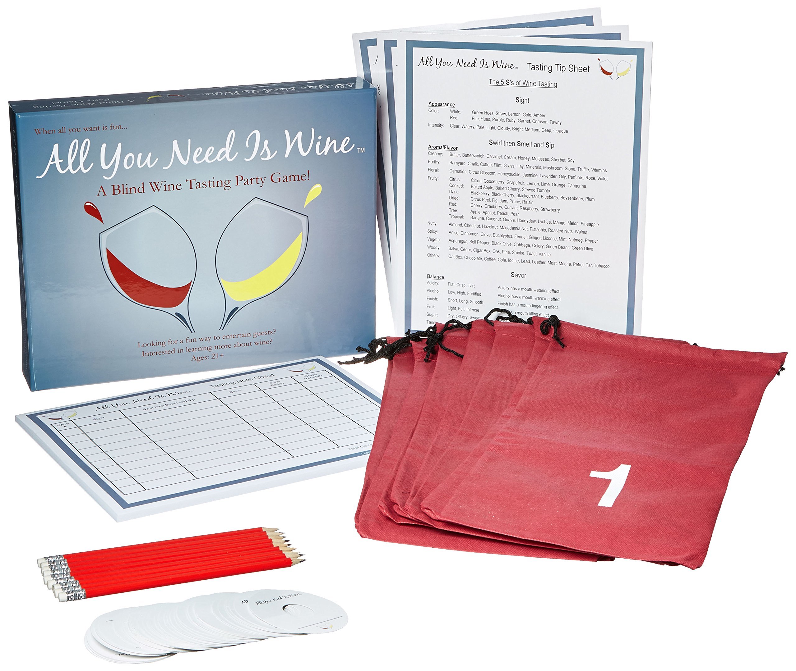 Blind Wine Tasting Party Game Kit - Fun Adult Drinking Game for Wine Lovers | Perfect for Bachelorette Parties, Girls Night & Wine Tasting Events