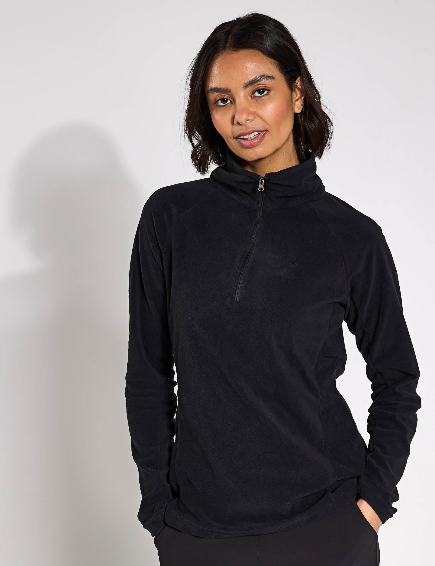 Glacial IV Half Zip Fleece Jacket for Men & Women - Lightweight, Breathable, Moisture-Wicking Outdoor Pullover - Perfect for Hiking, Camping & Cold Weather Activities (Black)
